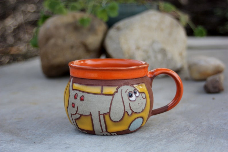 Pottery mug, Ceramic espresso cup, Handmade coffee mug, Coffee lover cup, Stoneware mug, Dog mug, Pet accessories, Tea cup, Coffee cup image 1