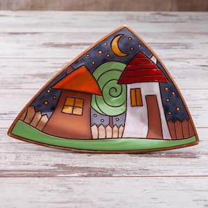 Kleine dreieckige Keramikschale, handgemachte Keramikschale, Schmuckschale, kleine Keramikschale, kleine Schmuckschale, handgemachte Keramik, Minischale