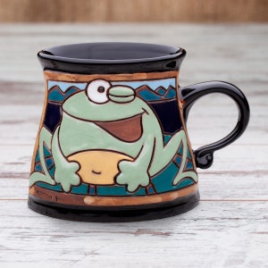 Handmade mug with animal, Pottery handmade, Handmade mugs, Kids Christmas cup, Handmade coffee mug, Animal mug, Pottery coffee mug, Frog Mug