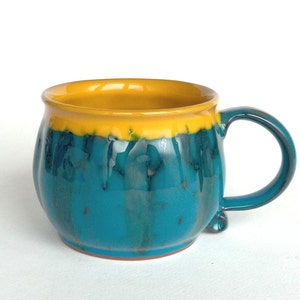 Mugs en céramique, Mugs en poterie, Mugs faits main, Tasse à thé, Mug en grès, Mug bleu, Tasse à thé, Mug pour amateurs de café, Tasse à café faite main, Grande tasse