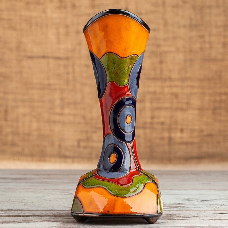Unique pottery vase, Ceramics and pottery flower vase, Slim bottle vase, Home Decor, Modern vase, Handmade ceramic vase image 3