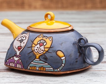 Teapot for one, Teapot warmer, Ceramic kettle, Teapot cozy, Ceramic teapot, Unique tea maker, Teapot unique, Teapot pottery, Tea accessories