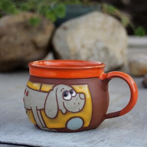 Pottery mug, Ceramic espresso cup, Handmade coffee mug, Coffee lover cup, Stoneware mug, Dog mug, Pet accessories, Tea cup, Coffee cup image 2