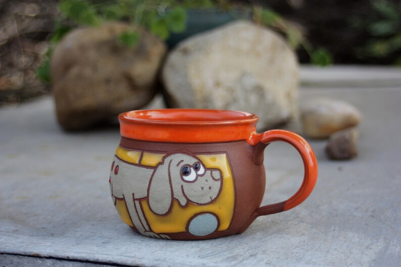 Pottery mug, Ceramic espresso cup, Handmade coffee mug, Coffee lover cup, Stoneware mug, Dog mug, Pet accessories, Tea cup, Coffee cup image 2