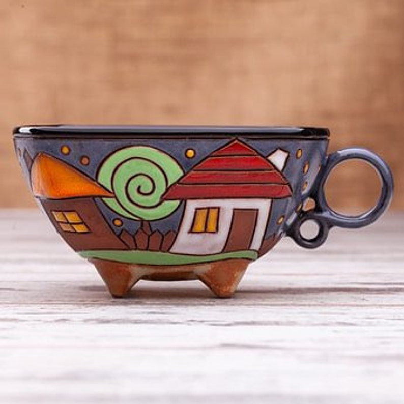 Tea cup handmade, Cup pottery, Ceramic mug, Modern coffee cup, Pottery handmade mugs, Ceramic cup, Coffee or tea cup, Pottery tea cup 