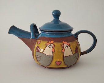 Teapot with Chicken, Ceramic Tea Pot, Handmade Teapot, Unique Teapot, Handmade Pottery Teapot, Clay Teapot, Tea accessories, Chicken teapot