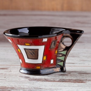Keramische espressokop, unieke koffiemok, moderne espressokop, housewarmingcadeau, aardewerk koffiekop, handgemaakte mokken, kopje koffieliefhebber, theekopje