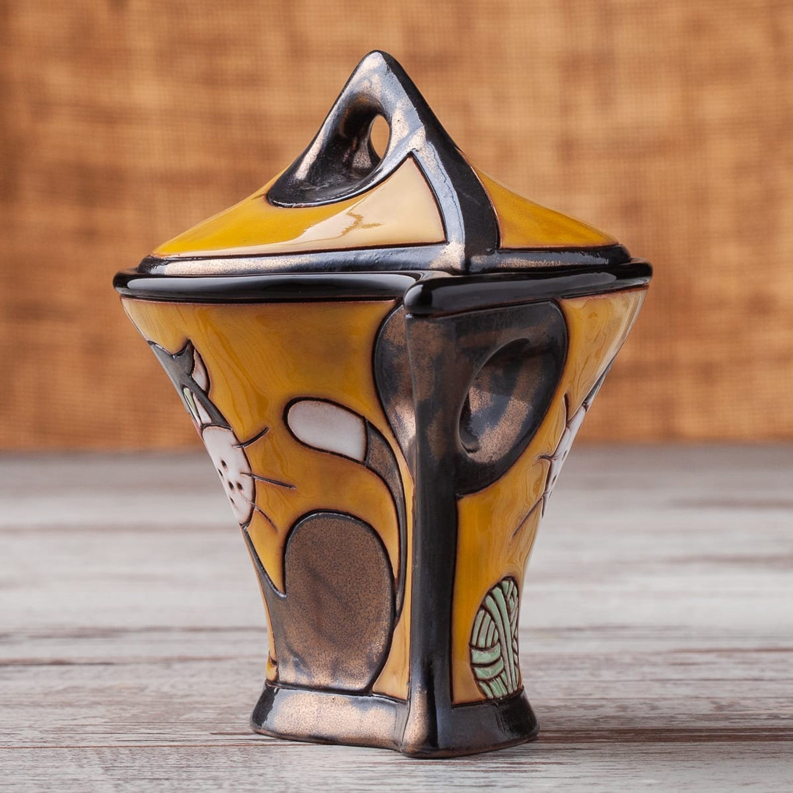 Ceramic Sugar Bowl Container With Lid Lidded Pottery Jar Etsy