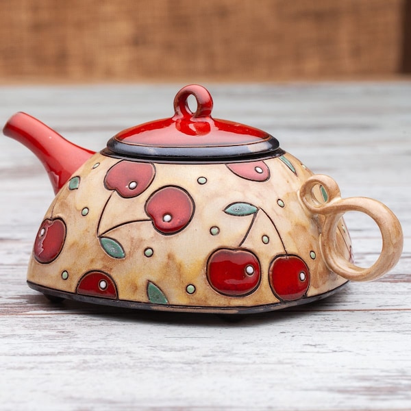 Teapot Pottery, Ceramic Tea Pot, Handmade Teapot, Small Teapot, Unique Modern Teapot, Hostess Gift Teapot, Clay Teapot, Tea accessories