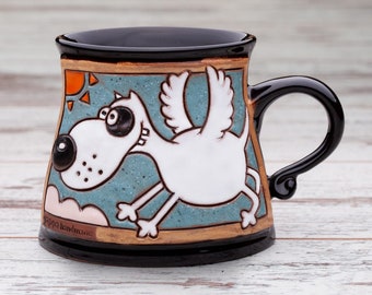 Dog pottery, Mug with dog, Animals mug, Pottery handmade, Pet mug, Dog coffee mug, Ceramic mug handmade, Dog mug, Mugs for kids, Dog cups