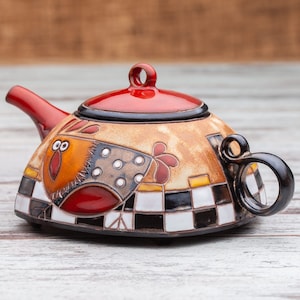 Keramik Teekanne, Keramik Teekanne, kleine Teekanne, Tee-Liebhaber-Geschenk, Handgemachte Teekanne, Lustige Teekanne, Einzigartige Teekanne, Eine Tasse Teekanne, niedliche Teekanne