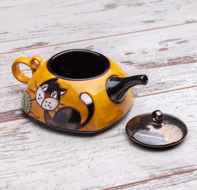 Handmade teapot, Pottery teapot, Tea set, Ceramic teapot, Tea accessories, Handmade family gift, Tea makers, Coffee set, Unique tea pot image 4