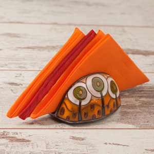 Serviettenhalter, Einzigartiger Keramik-Serviettenhalter, Handgemachter Serviettenhalter, Küchendekoration, Geschenk für Mama, Gastgeberin Geschenk, Küchenaufbewahrung