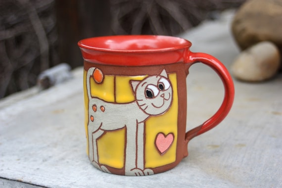 Mug Kawaii Mug Ceramic Coffee mug with lid Tea cup with lid Cat Cup Unique  novelty cup aesthetic gift for animal lovers ceramic cup lid set 