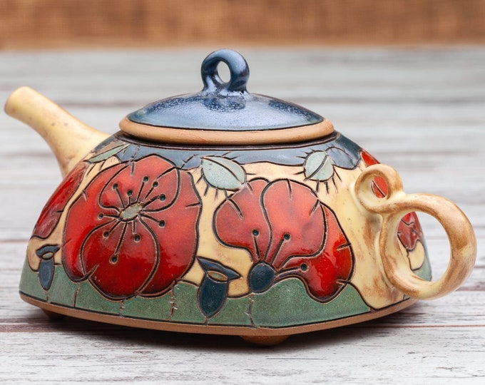 Pottery Teapot, Ceramic Tea Pot, Handmade Teapot, Art Pottery teapot, Unique Modern Teapot, Unique Handmade Pottery Teapot, Clay Teapot