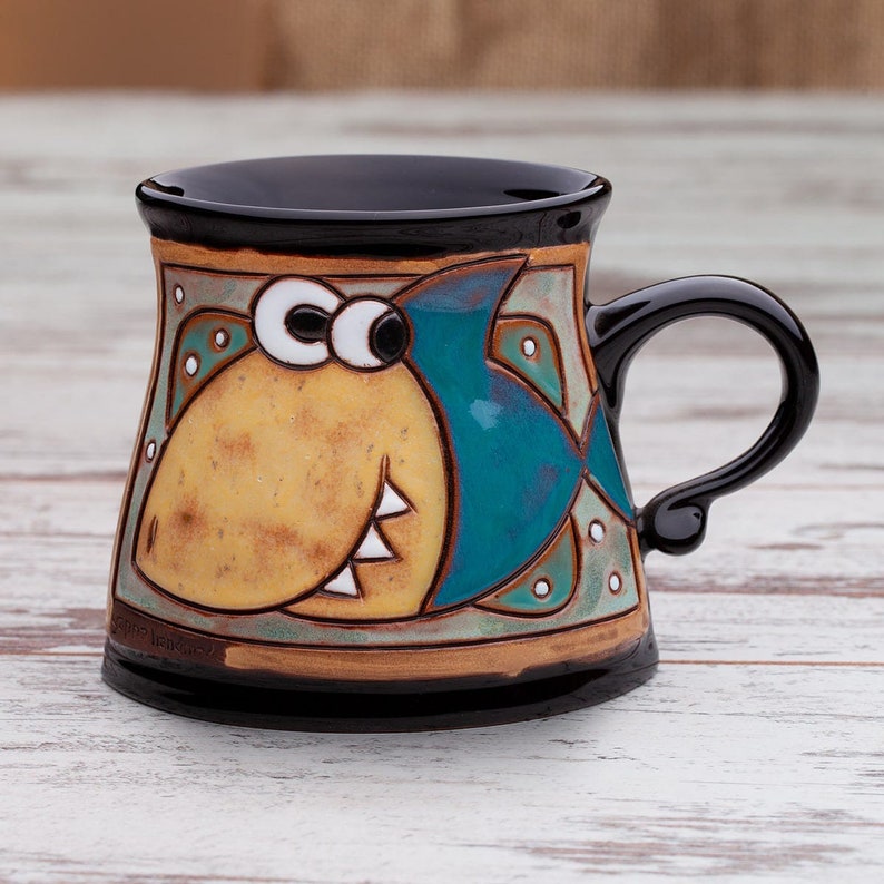 Ceramic Mug Fish Mug Pottery Handmade Mug Pottery Mug Fish Etsy