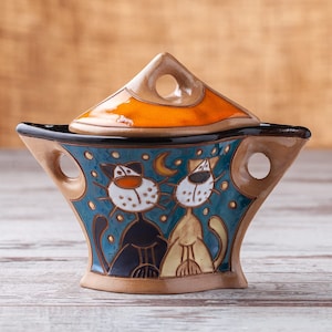 Sugar bowl with lid, Handmade sugar bowl, Pottery sugar bowl, Handmade sugar keeper,  Sugar Basin, Tea Set, Sugar keeper, Cute sugar bowl