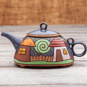 Teapot Handmade, Teapot for one, Ceramic Teapot, Unique Handmade Pottery Teapot, Clay Teapot, Pottery Teapot, Small Teapot, Hostess gift image 2