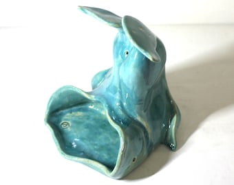 Merry Whale: Handmade Ceramic Figurine, Home Decor Key Holder