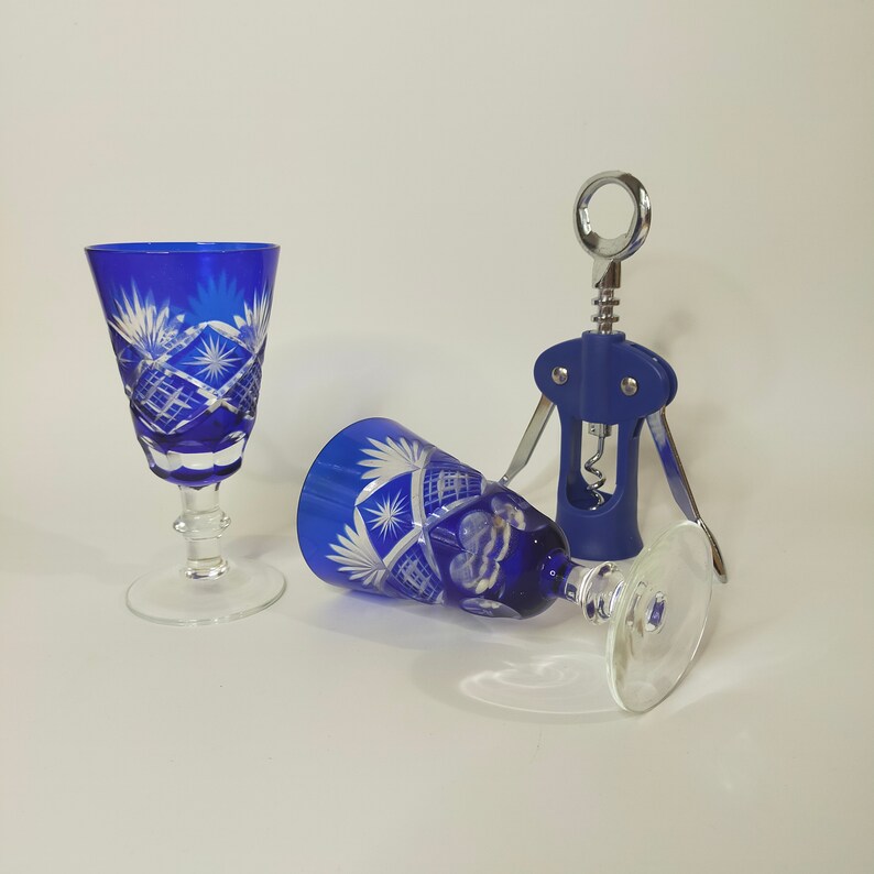 Japanese Indigo kasuri Kiriko Cut Glass With Etsy