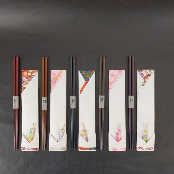 Set of 5 Fancy Chopstick Sleeves Wooden Chopsticks and Etsy