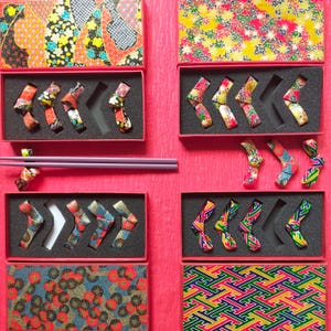 Fancy and Unique (4 sets/20 pcs) Chopstick Rests  handmade in Japan