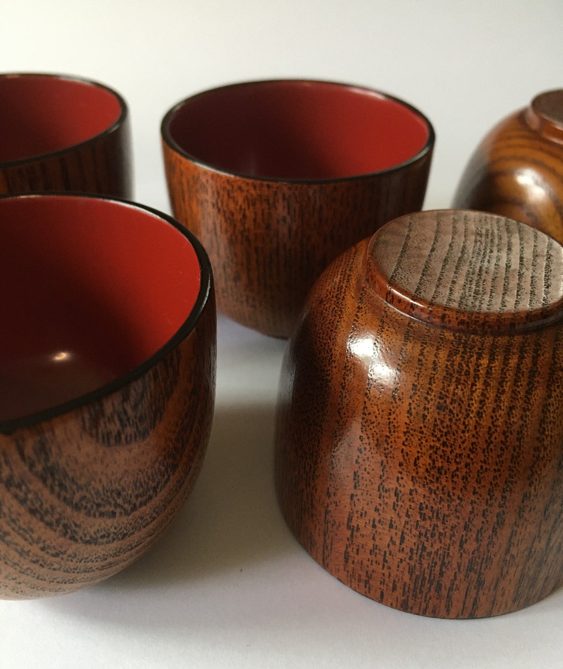 Sake Chestnut wooden cups Japan Aizuware set of 5 natural Etsy