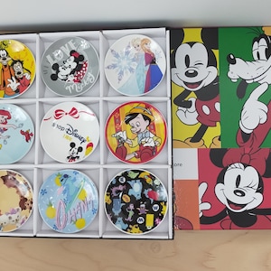 Disney Store Japan 1st Anniversary Mini Plate 9 set ; Gift Ready - collectible plate ; Disney art
