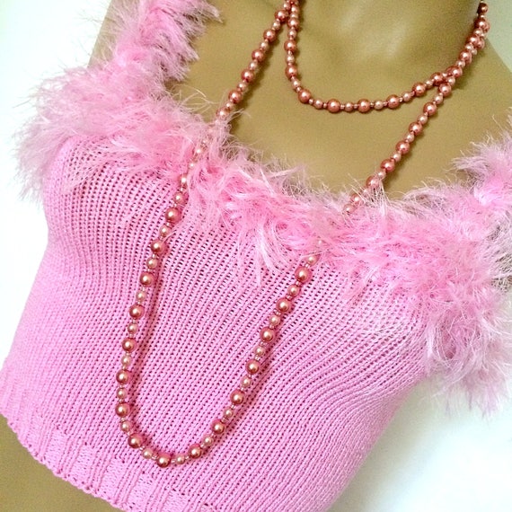 pink fluffy babydoll