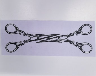 Patch sérigraphié en ciseaux - Encre noire
