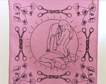 Sapphic Screenprint Bandana/Wall Hanging