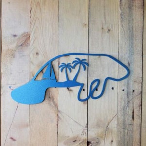 Manatee Metal Wall Art | Beach Ocean Sailboat Sign