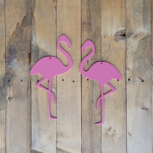 Flamingo Metal Sign - Pink Flamingos Metal Wall Hanging Art - Flamingo Metal Art - Beach Metal Art - Custom Metal Art
