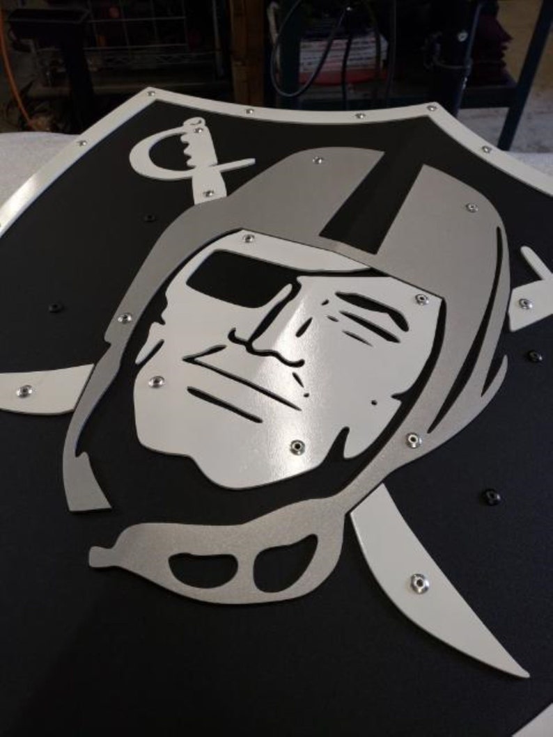Raiders Metal Shield Oakland Raiders Las Vegas Raiders | Etsy