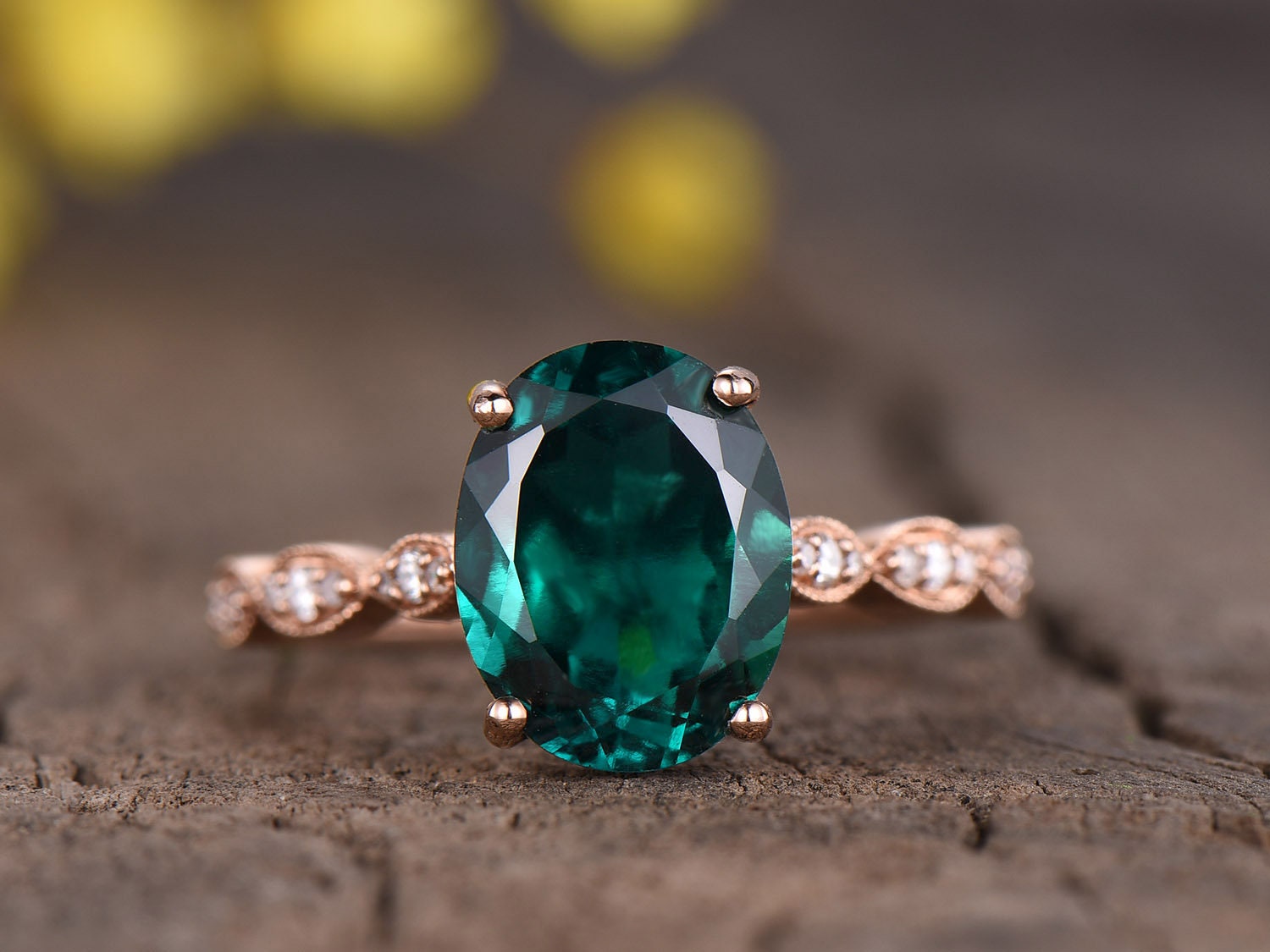 Amethist ring/echte groene amethist smaragd geslepen verlovingsring 4,85 kt 14k goud/smaragd geslepen groene amethist verlovingsring voor vrouwen cadeau - België