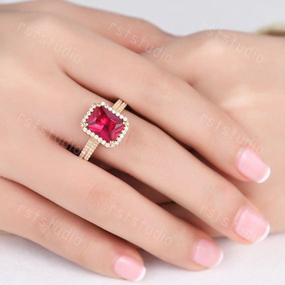 Red on sale engagement rings