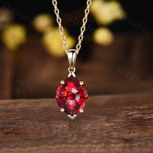 Pigeon Blood Red Ruby Necklace Elegant Angel Eyes Minimalist Ruby Pendant, Unique Promise Gift for Her, July Birthstone Anniversary Gift