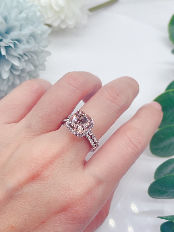 14K Solid Rose Gold Teardrop Morganite Ring Engagement Ring Promise Ring  Pear Morganite Diamond Engagement Ring-anniversary Gift for Her - Etsy