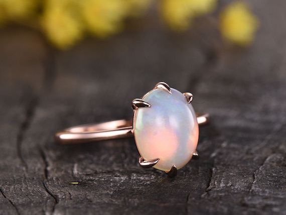 Plain opal best sale ring