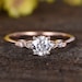 Classical Round Moissanite Engagement Ring Rose Gold,Art Deco Promise Diamond Ring,Vintage Moissanite Ring Moissaninte Jewelry Promise Ring