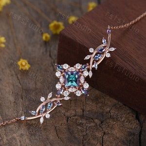 Unique Alexandrite Necklace, Charm Necklace, Alexandrite Pendant, Color Changing Birthstone, Personalized Gifts For Women