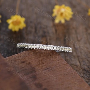 Peridot Wedding Band,Full Eternity Thin Band Design,Peridot Matching Stacking Band,August Birthstone,Promise Ring,Birthday Gift For Her