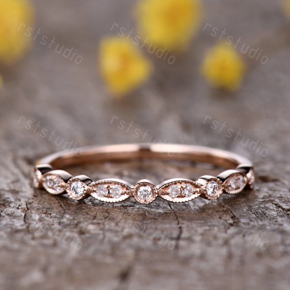 Milgrain marquise wedding band store