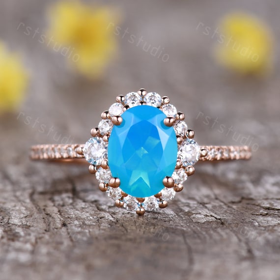 blue opal engagement ring