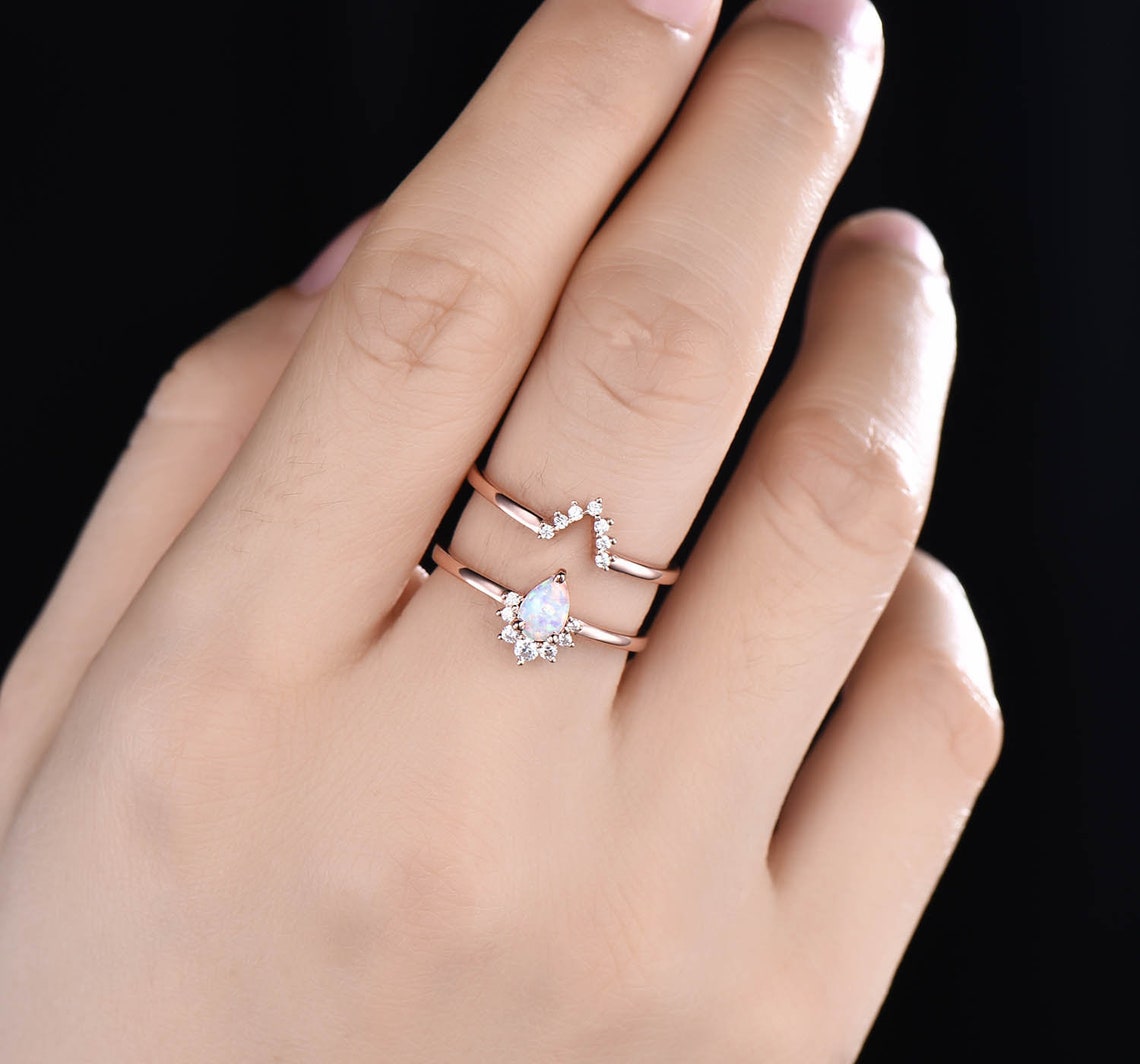 Alexandrite engagement ring set