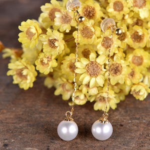 Akoya Pearl earrings Japan Natural pearl earrings Solid 18K yellow gold Wedding earrings 7mm pearl studs earrings studs anniversary earrings
