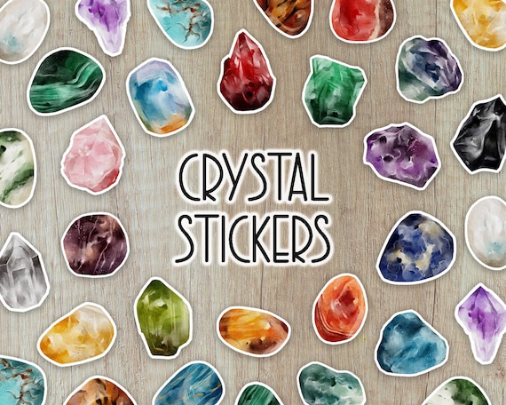 Watercolor Crystal Gemstone Stickers