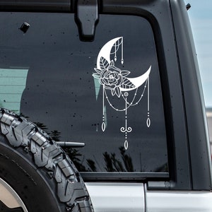 Floral Moon Car Decal