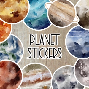 Watercolor Planet Stickers