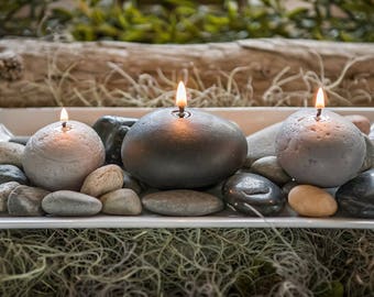 Rock/Stone Beeswax Candles set of 3